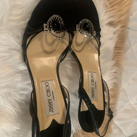 JIMMY CHOO BLACK BEADED SANDAL. - Picture 2 of 5